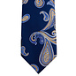 Blue Tie with Orange Paisley Print