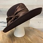 Lined Brown Felt Hat with Satin Bow