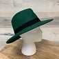 Forest Green Textured Felt Hat with Black Trim