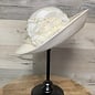 Large Off White Hat with Flower and Trim