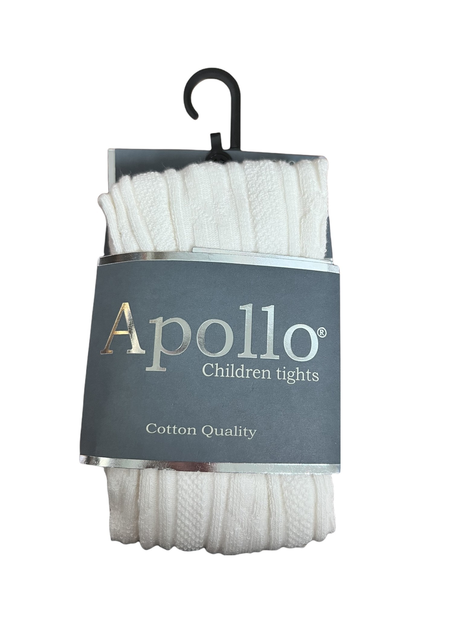 Girls Cotton Cable Knit Tights - Off White
