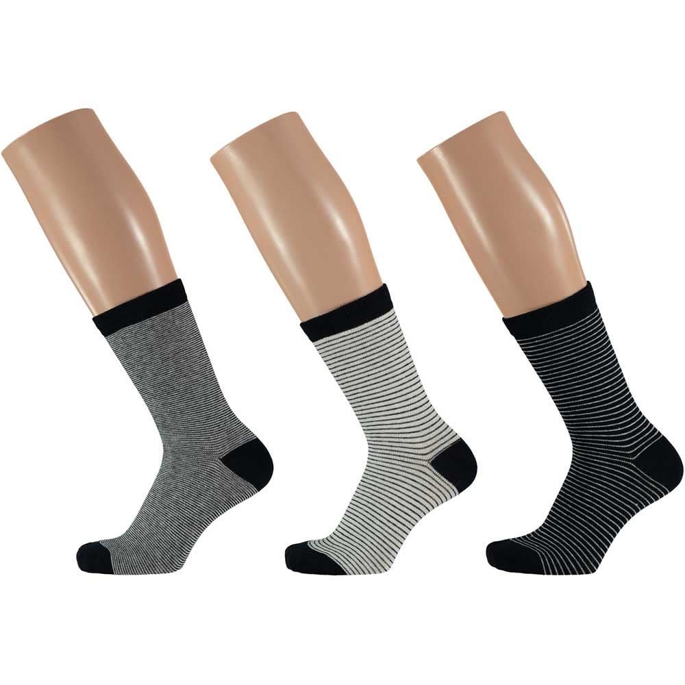 Boys Socks - Navy Stripe - 3 Pack
