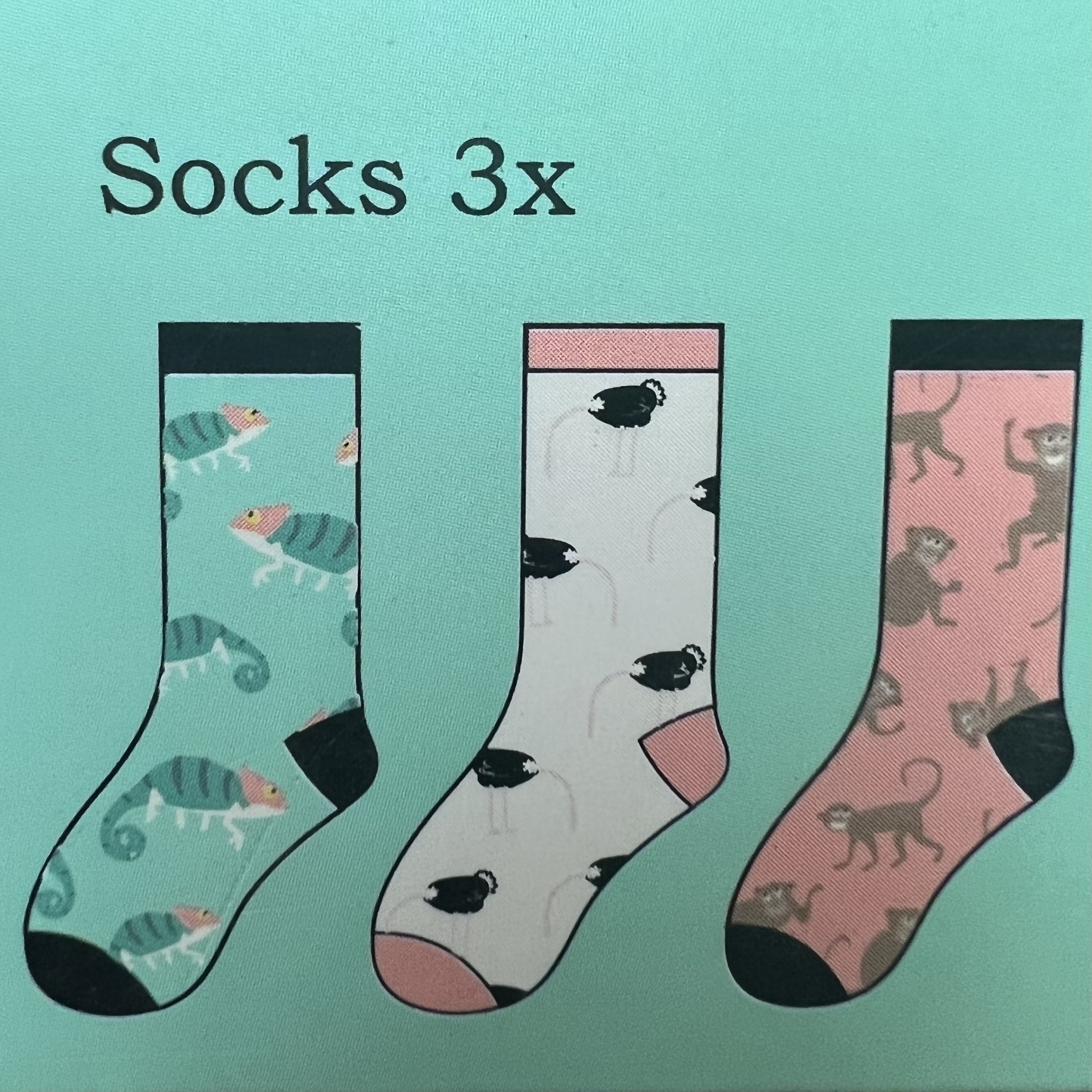 Ladies Socks Gift Box - Jungle Fun - One Size