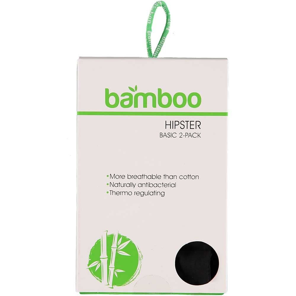 Ladies Bamboo Hipsters - Black - 2 pack
