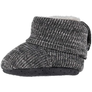Knitted Minky Lined Booties - Grey Mix