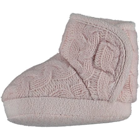 Cable Knit Minky Lined Booties - Pink