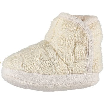 Cable Knit Minky Lined Booties - Off White