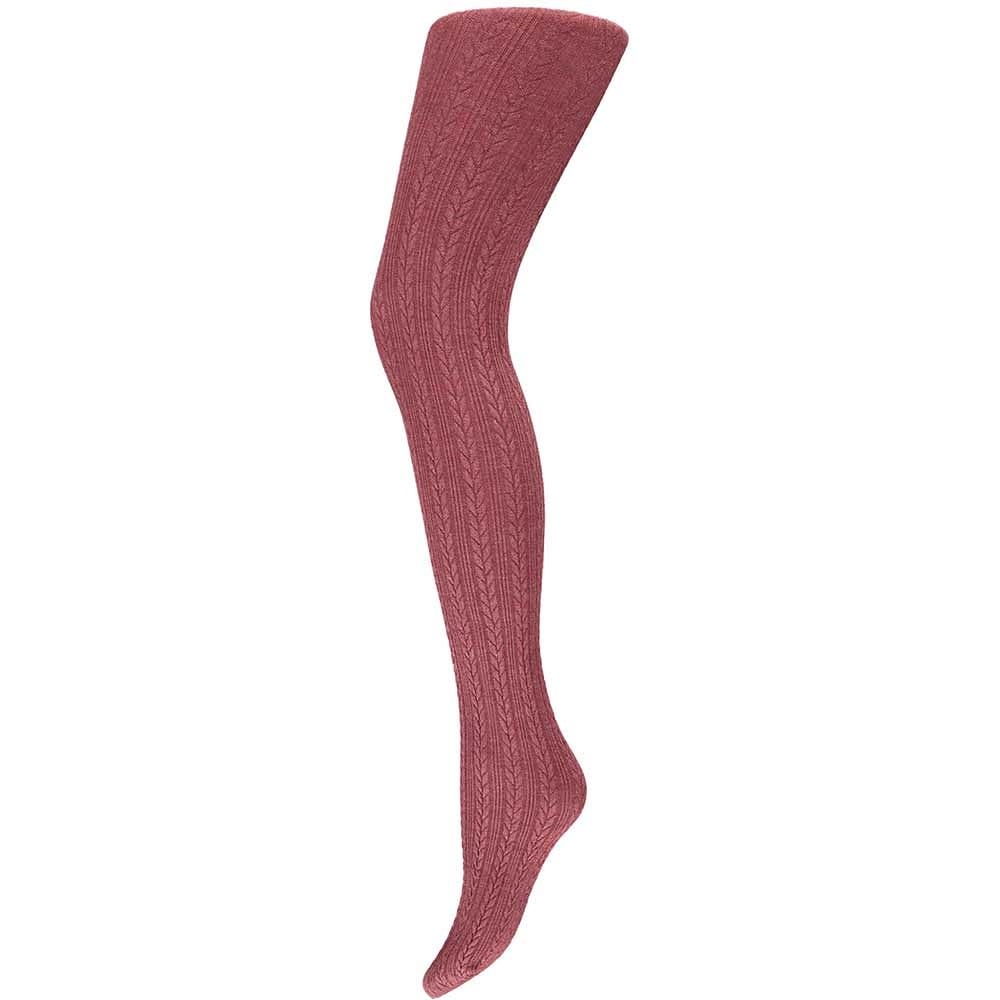 Ladies Modal Cable Knit Tights Bordeaux Butte's Fashion Connection