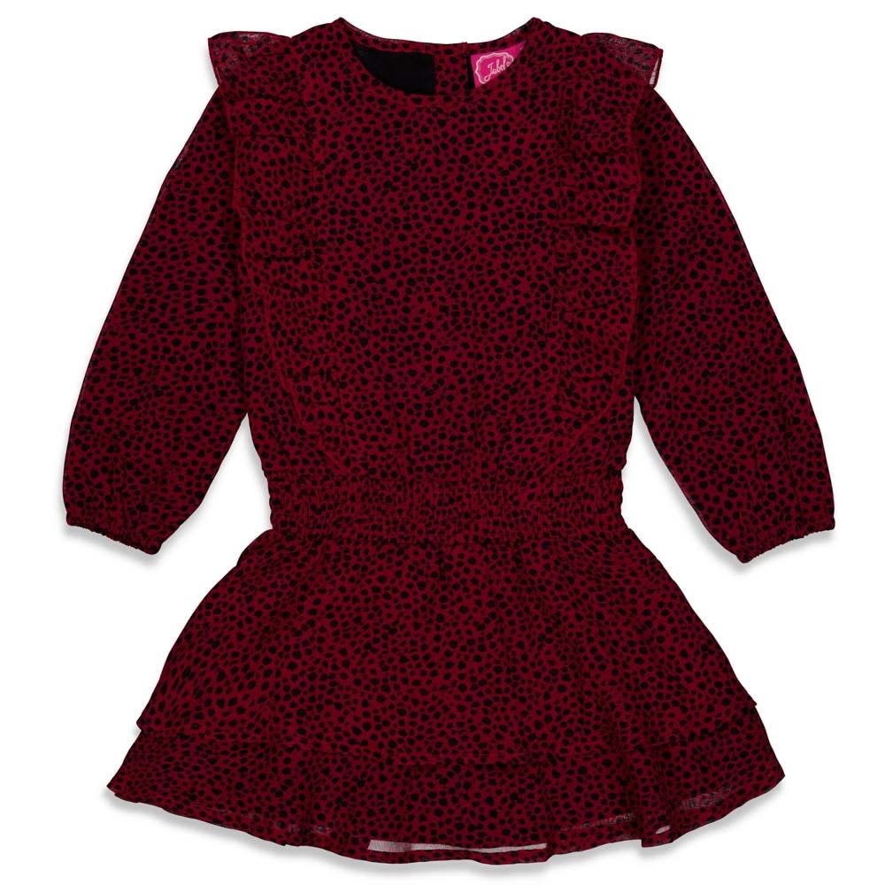 Burgundy Speckle Print Dress