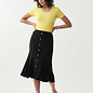 Pull-On Skirt with Faux Buttons - Navy