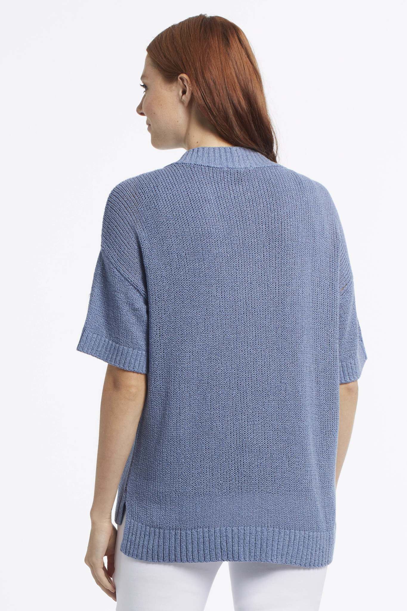 Elbow Sleeve Sweater Cardi - Slate