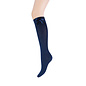 Girls Knee Socks with Satin Bow - Navy