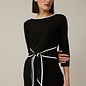 Black Dress with White Piping and Faux Belt