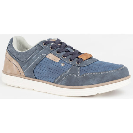 Mens Distazio Sneaker - Navy with Taupe Accents