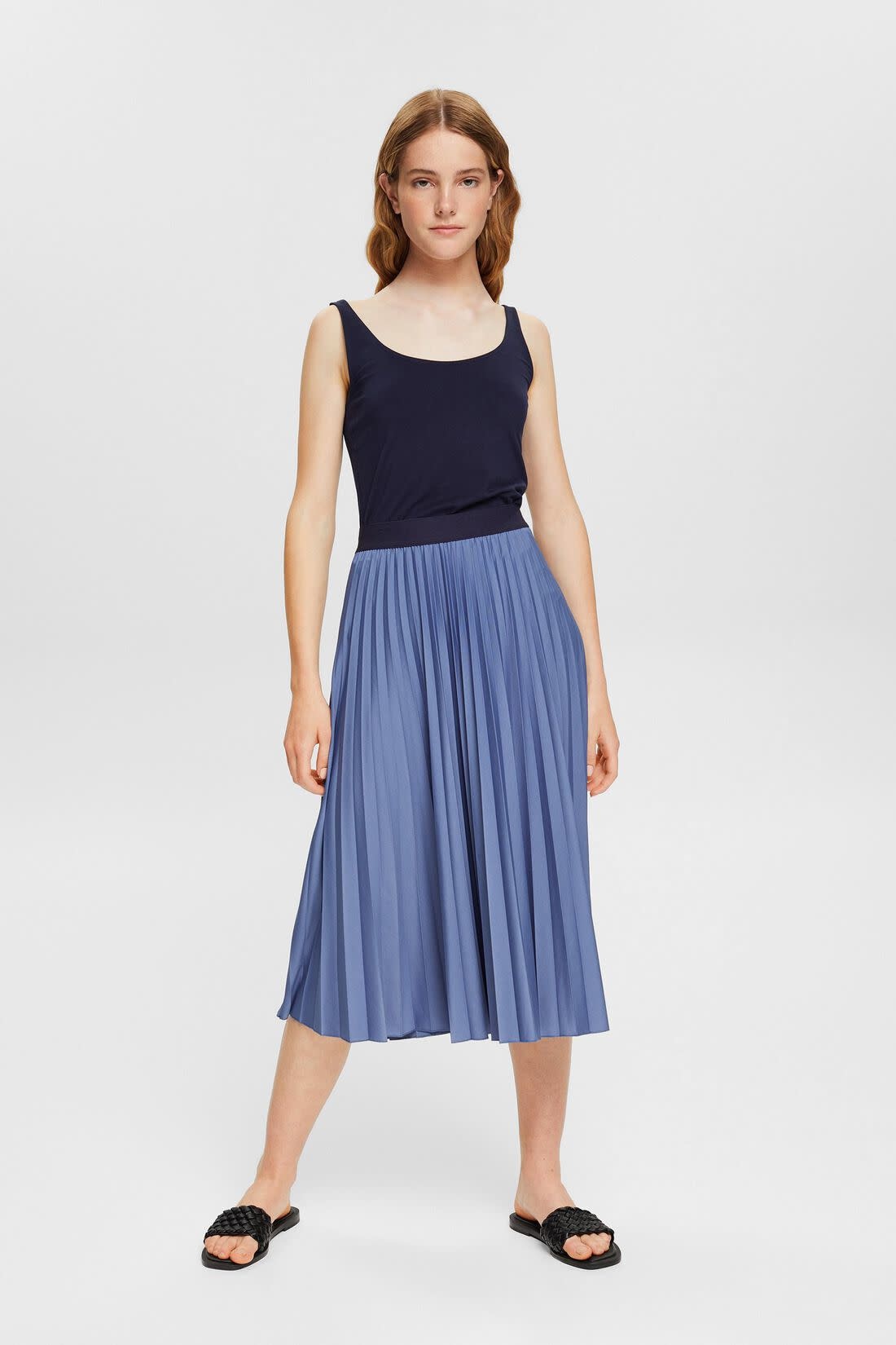 Plisse Skirt - Dusty Blue