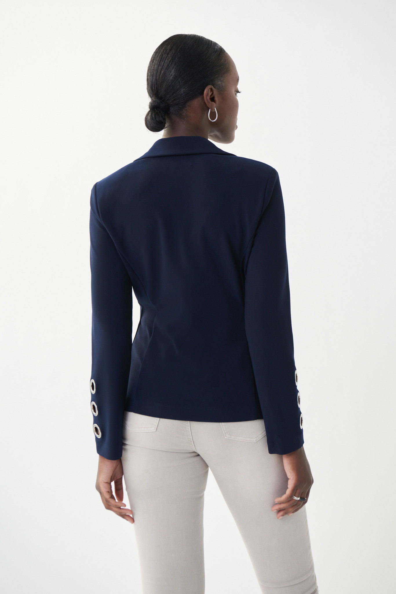 Navy Blazer with Silver Grommets