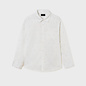 Long Sleeved Micro Mountain Print Shirt - White