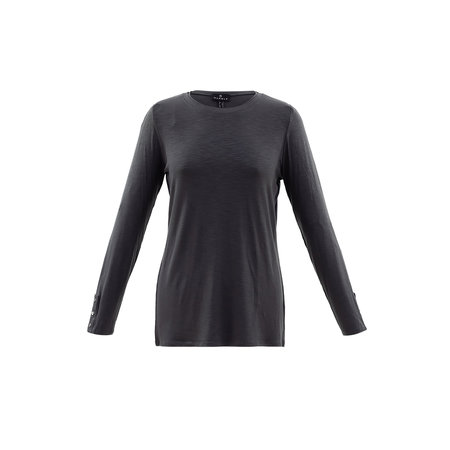 Button Accent Long Sleeved Top - Charcoal
