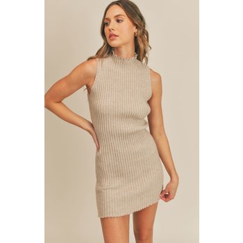 Strumming Fingers Sleeveless Sweater Dress