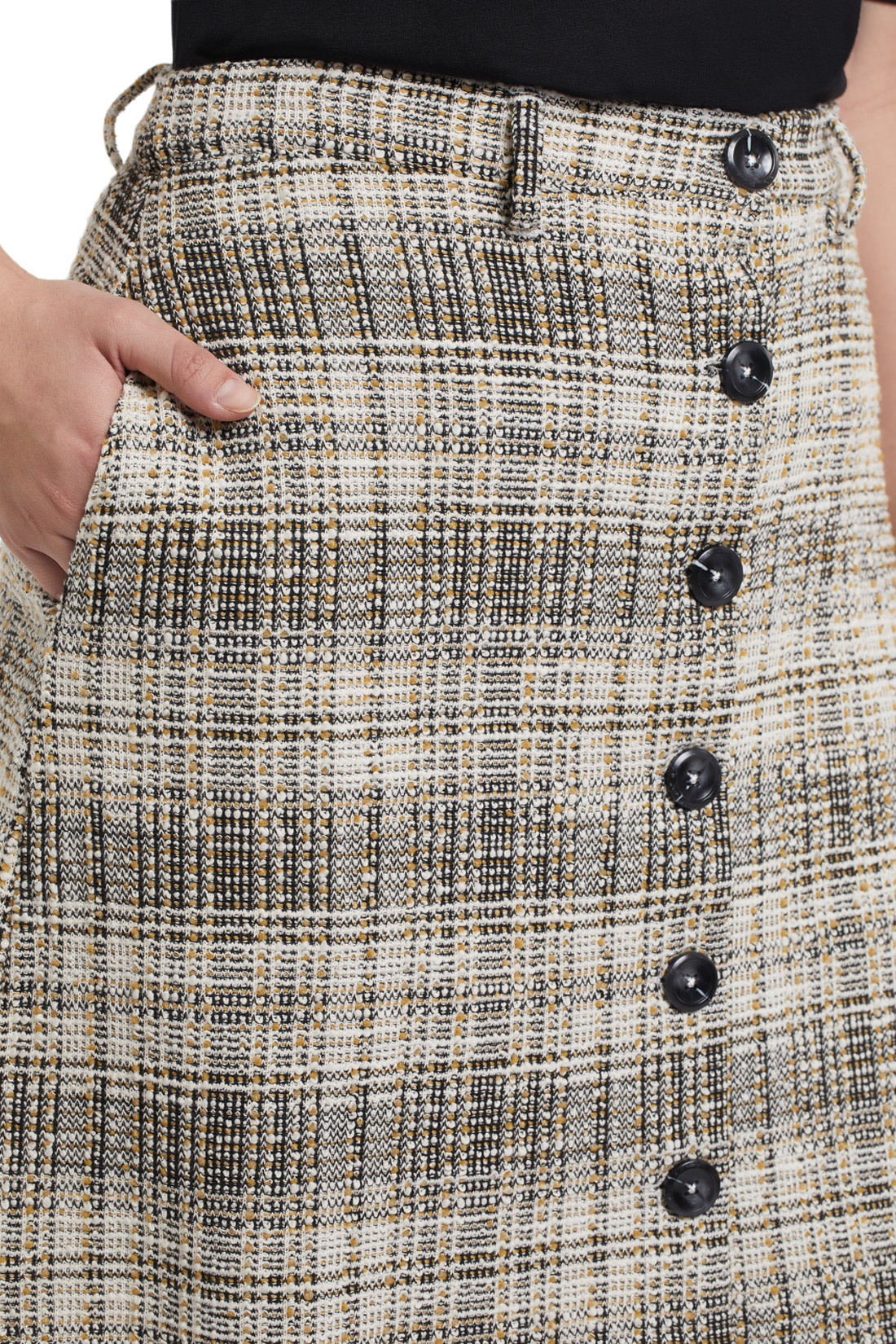 A-Line Skirt with Buttons - Nutmeg
