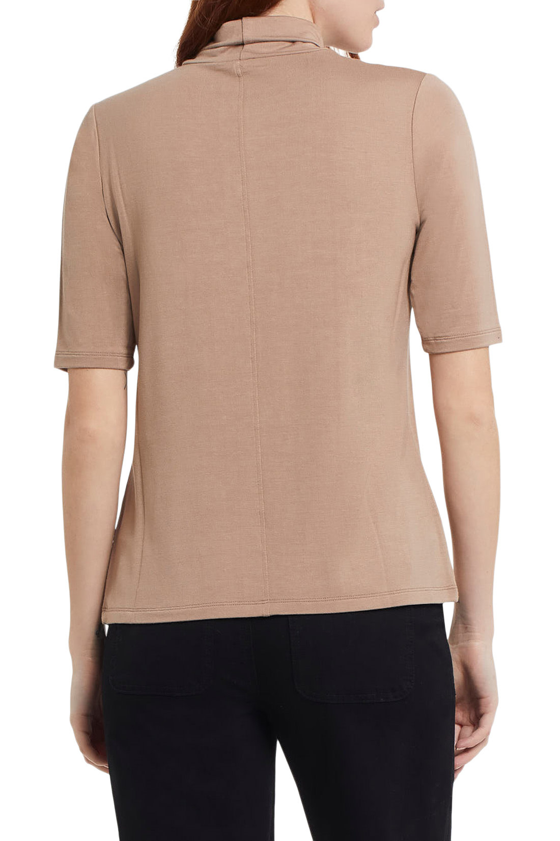 Mock Neck Elbow Sleeve Top - Taupe