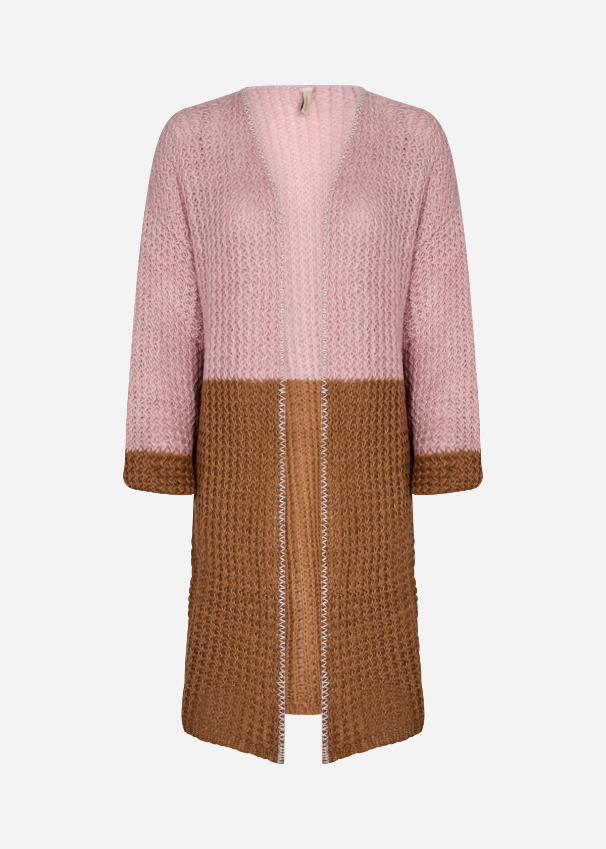 Evely Knitted Cardigan - Pale Blush Combi