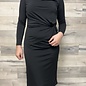 Knotted Dress with Small Cowl - Black