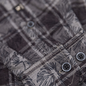 Charcoal Check Button Down Shirt with Subtle Print