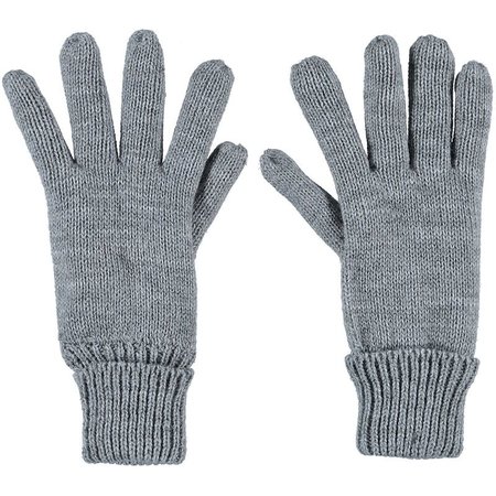 Childrens Knit Gloves with Cuff - Charcoal Melange