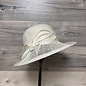 Felt Hat with Straw Brim and Bow - Off White