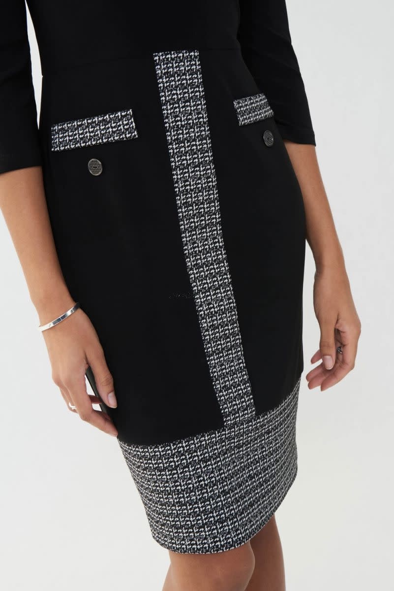Black Dress with Houndstooth Accent