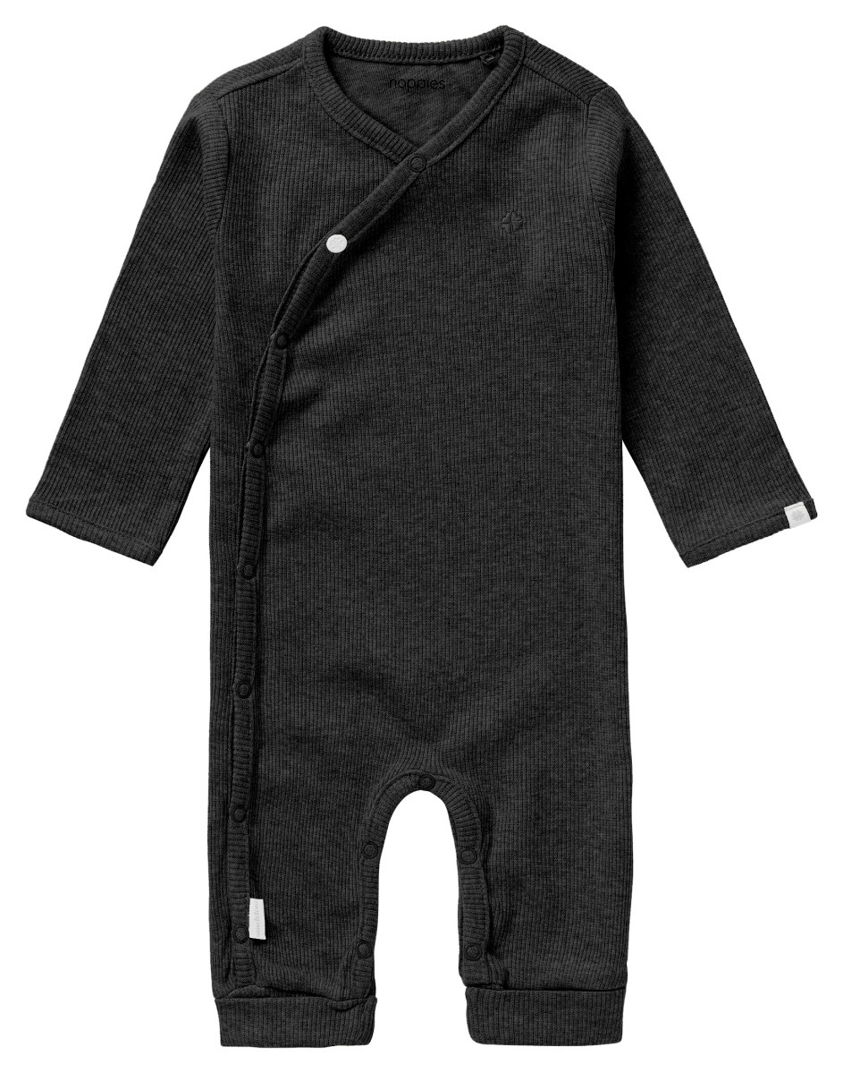 Nevis Rib Romper - Dark Grey Melange