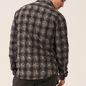Charcoal Check Button Down Shirt with Subtle Print