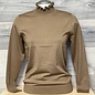 Pullover Sweater with Ruffled Mock Neck - Camel