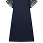 Siv Crepe and Lace Dress - Navy Blue