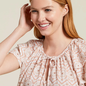 Frilled Cap Sleeve Cotton Top - Clay