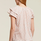 Frilled Cap Sleeve Cotton Top - Clay