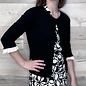 Half Sleeve Cardigan with Ruffle - Black