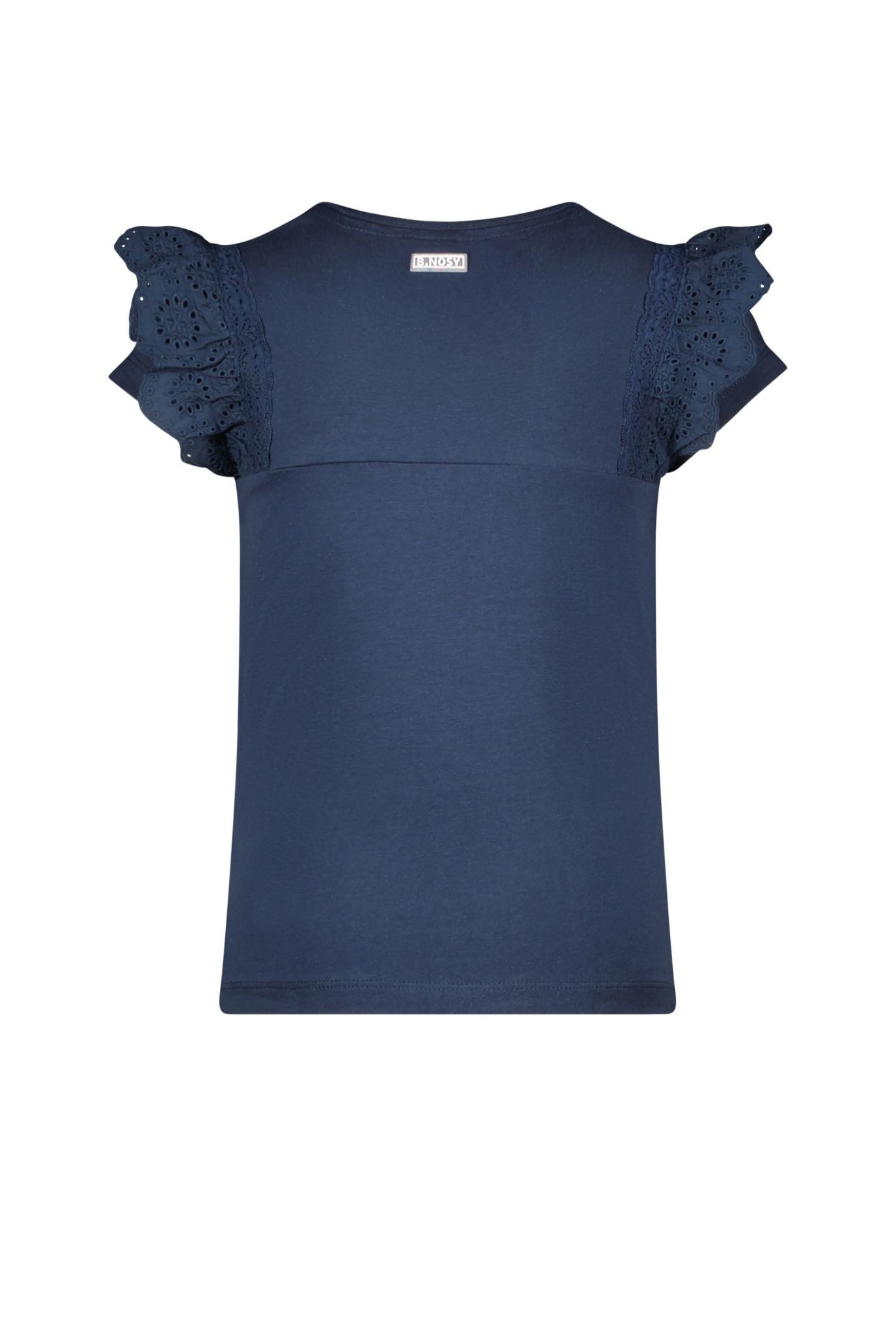 Top with Lace Ruffles - Navy