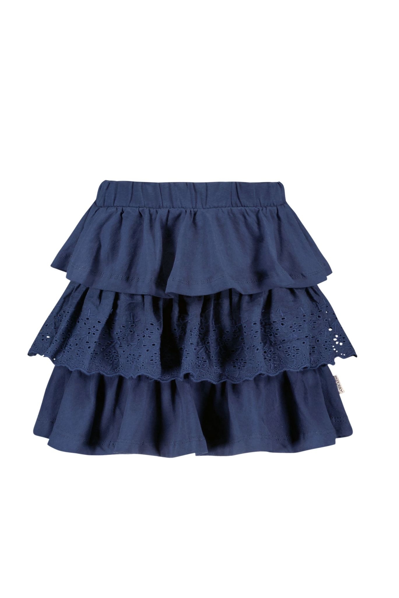 Layered Skirt with Eyelet - Navy