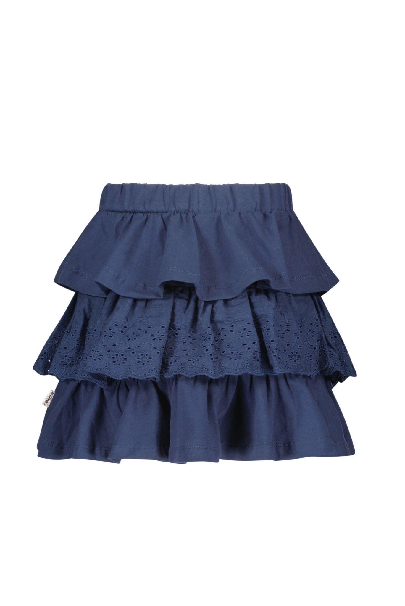 Layered Skirt with Eyelet - Navy