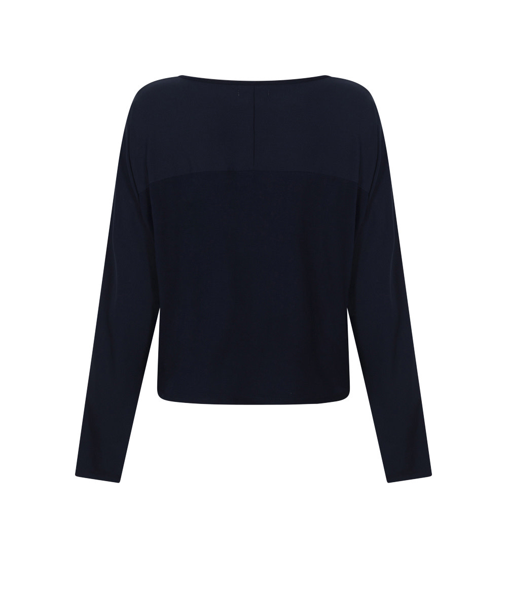 Long Sleeve Top with Slub Panels - Night Sky