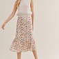 Dune Flowers Midi Skirt - Ivory Apricot