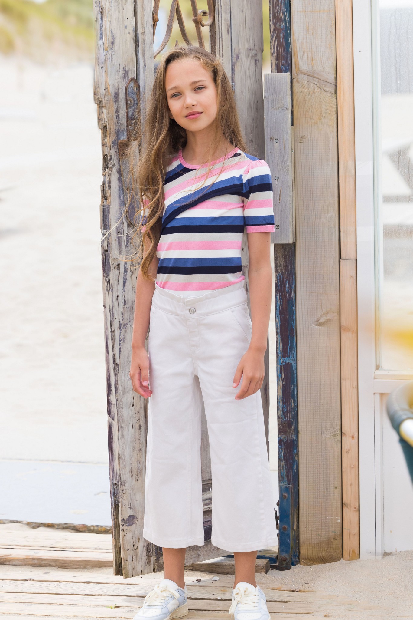 Multi Stripe Top - Geranium Pink