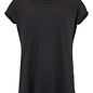 Cap Sleeve Tee with Neck Detail - Black
