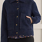 Long Sleeve Button Front Lined Jacket - Sapphire