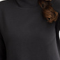 Long Sleeve Dolman Tunic with Side Slits - Black