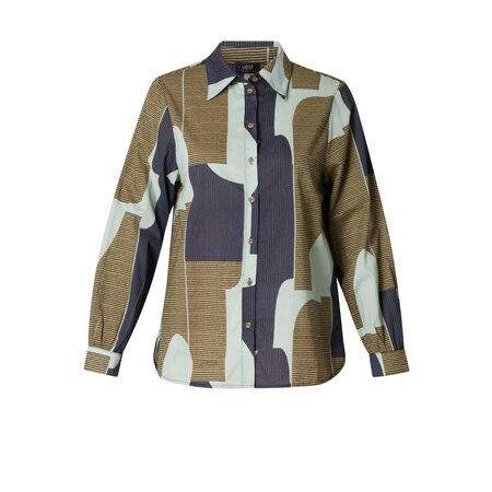 Plus Nora Blouse - Army Multi