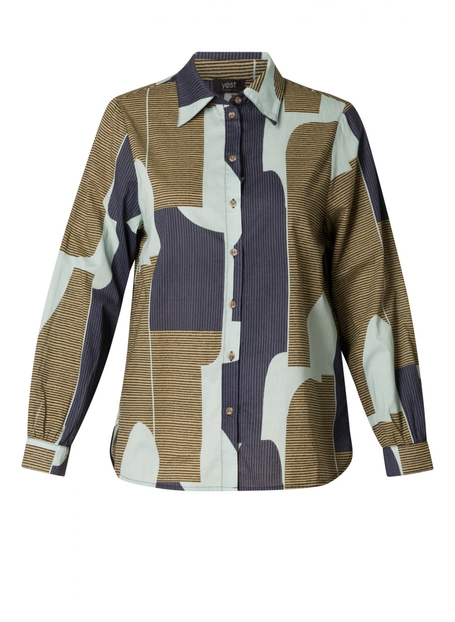 Plus Nora Blouse - Army Multi