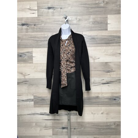 Plus Shawl Collar Cardigan - Black